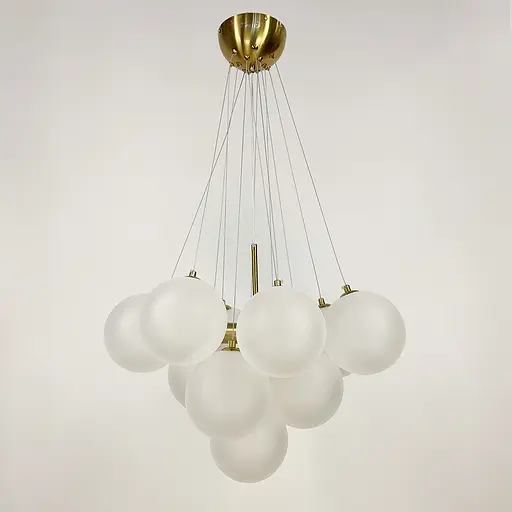 Люстра-пучок у золотому корпусі ⌀ 60 см 12 кульок | Line F | Арт. MJ140-650 GD+WT - фото 7