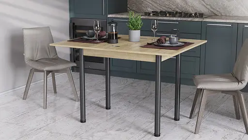 Розкладний обідній стіл трансформер Берта Ferrum-decor 750x1400x900 Чорний метал ДСП Дуб Сонома 16 мм (FRD-105181) - фото 4