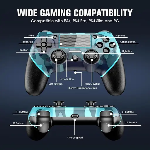 Бездротовий контролер JORREP для PS4 сумісний з PS-4/Slim/Pro - фото 3