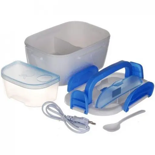 Электрический ланч-бокс контейнер Electronic Lunchbox YS 001 40 W с подогревом термос для еды голубой - фото 3