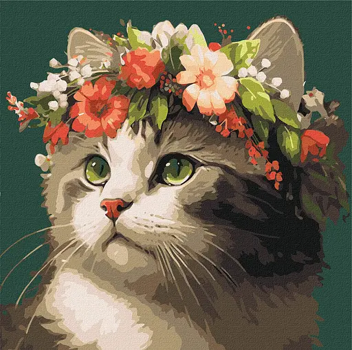 Набір для розпису по номерах Весняний вінок, 40x40 см, КНО6509