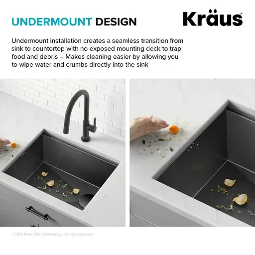 Кухонная мойка Kraus Kore KWU1111-23-PGM, Черный - фото 7