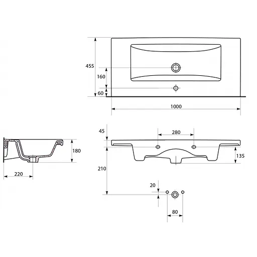 Тумба ПіК Ямайка Т6+ раковина Cersanit Como 100 см Белый 30412 - фото 4