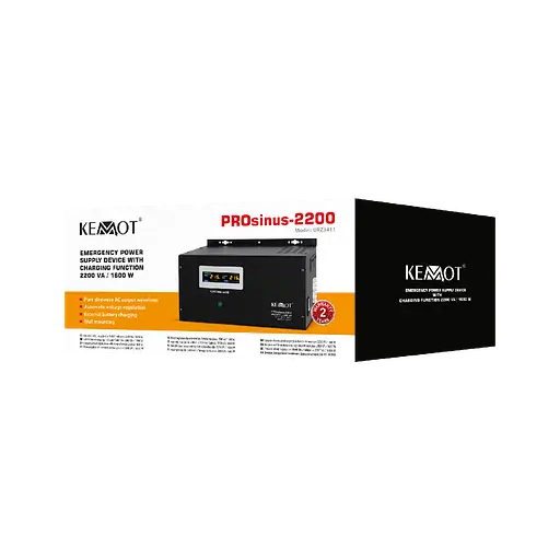 ИБП преобразователь напряжения Kemot PROsinus 2200 12/230V (2200VA/1600W) Slim URZ3411 - фото 2