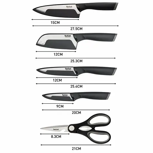 Набір ножів Tefal Comfort 5 предметів, нержавіюча сталь, пластик - фото 6