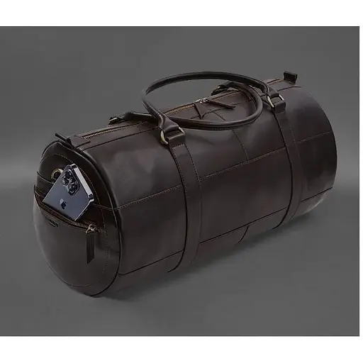 Шкіряна сумка Harper MAXI темно-коричнева краст - фото 1