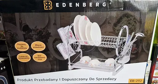 Сушарка для посуду Edenberg EB-2112 двоярусна з піддоном та відсіком для приладів - фото 6