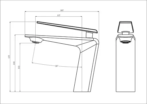 Смеситель для умывальника графит Nett ZGr-33 Графит - фото 2
