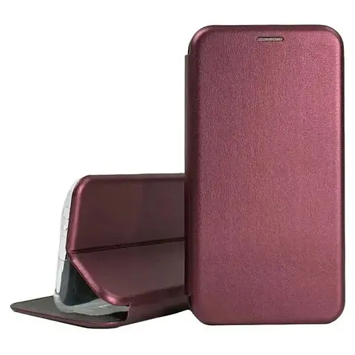 Чехол книжка Samsung Galaxy A14 5G эко-кожа Premium Case для смартфона Бордовый - фото 1