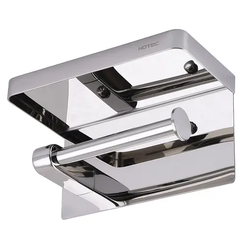 Тримач туалетного паперу HOTEC 16.643 з поличкою з нержавіючої сталі для ванної кімнати хромований - фото 2