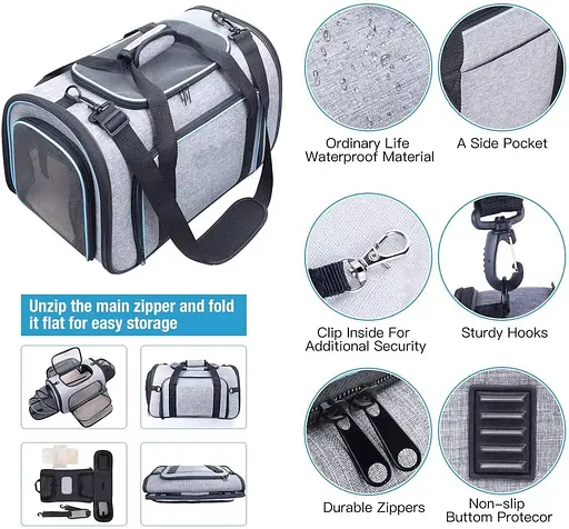 Розкладна сумка переноска для невеликих тварин до 8 кг Собак та кішок - фото 6