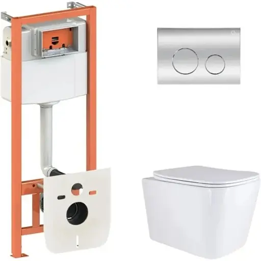 Набір Q-tap Nest 4 в 1 підвісний унітаз Tern Ultra Quiet 525x345x360 + комплект інсталяції QT17332303AW47508 - фото 1