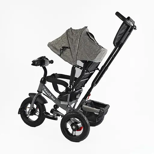 Трехколесный велосипед Best Trike 3390-35-723 с надувными колесами фарой USB и серым пультом. - фото 3