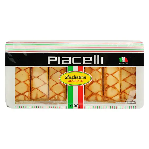 Печиво Piacelli Sfogliatine Glassate з листкового тіста глазуроване 200 г 