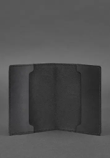 Кожаная обложка для военного билета офицера запаса 8.0 черная Crazy Horse - фото 3