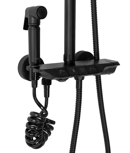 Душовя система Rea Max з термостатом та виливом black REA-P6615, Чорний - фото 4