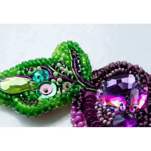 Набір для вишивання бісером прикраси "Бурячок" AD-231 на натуральному полотні - фото 3