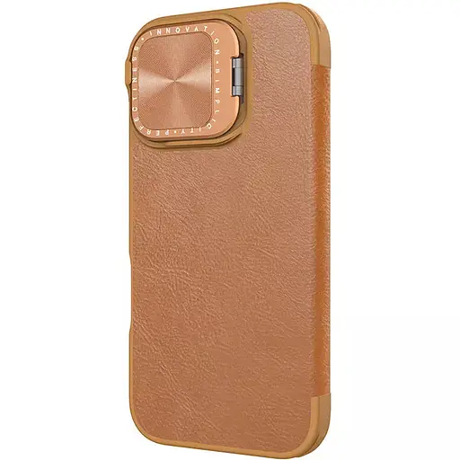 Шкіряний чохол-книжка Nillkin Qin Prop для Apple iPhone 16, 6.1 Brown - фото 4