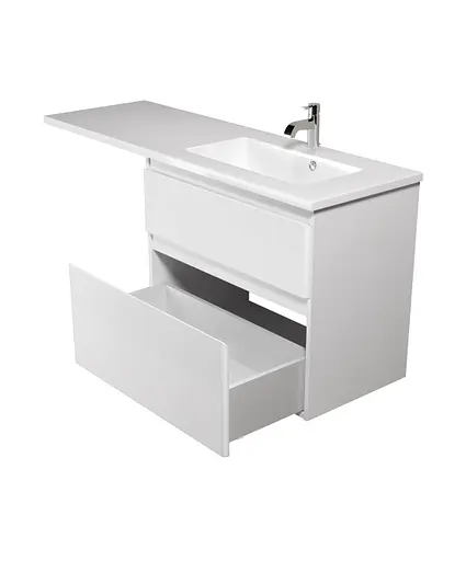 Тумба Мойдодир Палермо 80-U Adam 140 R Білий підвісна з крилом над пральною машиною Білий - фото 5