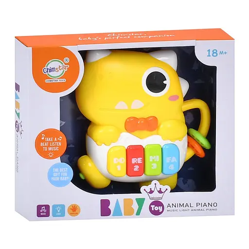 Детское пианино "Динозаврик" Bambi 503-21 звуки животных 15 см, музыка - фото 1