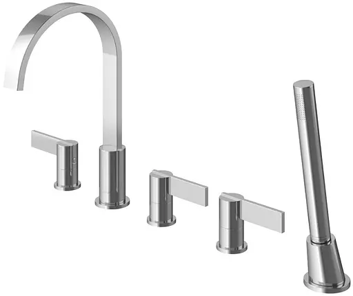 Смеситель на борт ванны Kohlman Dexame chrome QB242D Хром - фото 1