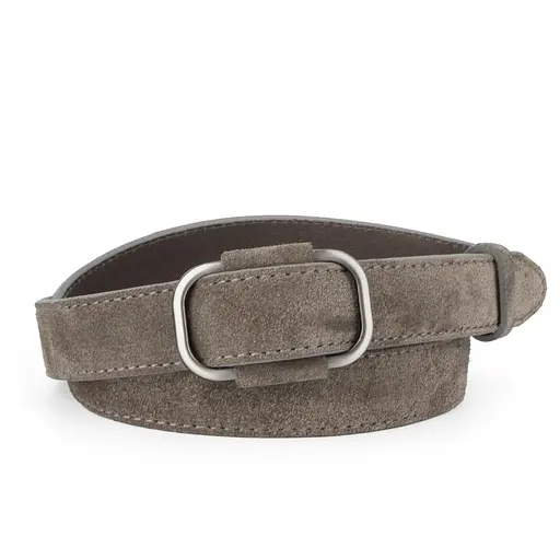 Ремінь жіночий замшевий JK-2548 мокко зі срібною пряжкою (100 см) - фото 1