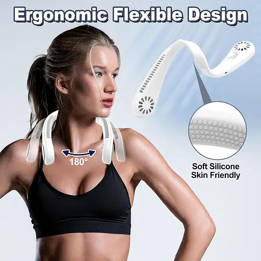 Портативный шейный вентилятор COZII без лопастей 4 скорости - фото 2