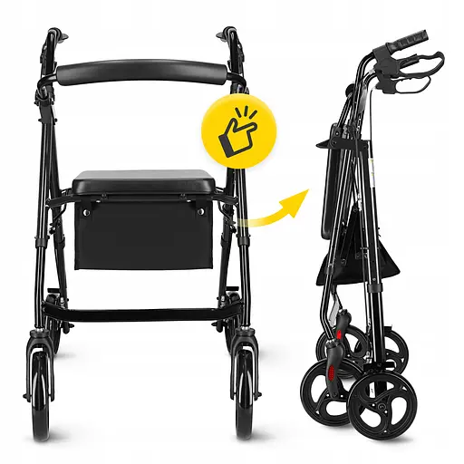 Роллер для ходьбы 4FIZJO складной, с сумкой Black (P-5905973406475) - фото 6