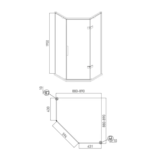 Душевая кабина Volle Nemo 90x90 без поддона 10-22-170Rglass - фото 2