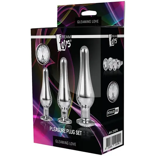 Набір анальних пробок конічної форми Dream Toys DT21874 Gleaming Love Pleasure Set Silver - фото 3