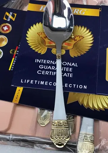 Набор столовых приборов Hoffburg HB-72920-GS на 12 персон в подарочном чемодане 72 предмета - фото 6