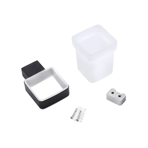 Склянка для ванної кімнати Kroner KRP Edelstahl Kubus - SCH3906 CV025664 чорний матовий - фото 3