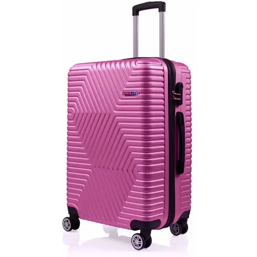 Чемодан Средний (М) Поликарбонат На 4-х Двойных Колесах 70л POLO ПК014-М Розовый
