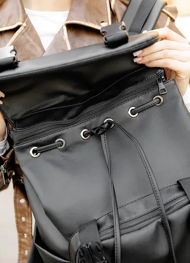 Женский рюкзак ролл Sambag Loft Zard черный 46 х 28 х 13 см (22618001) - фото 4