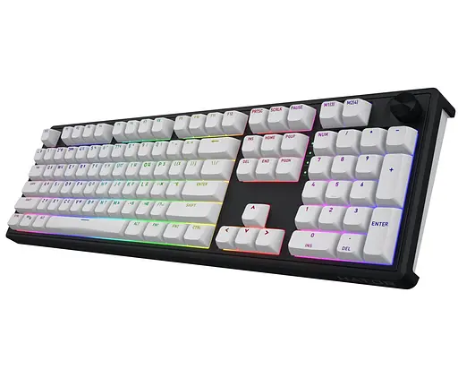 Клавиатура игровая механическая HATOR HTK-3100-RU Skyfall 100 Wireless Aurum Lemon Switch USB, 2,4 ГГц, BT 5.3 Black-White - фото 2