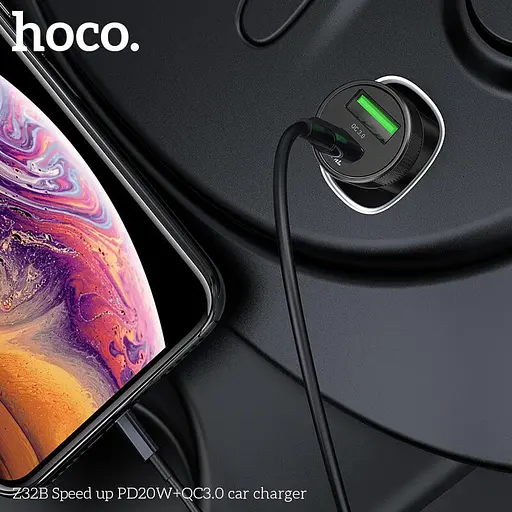 Адаптер автомобильный HOCO Speed ​​Up Z32B черный - фото 2