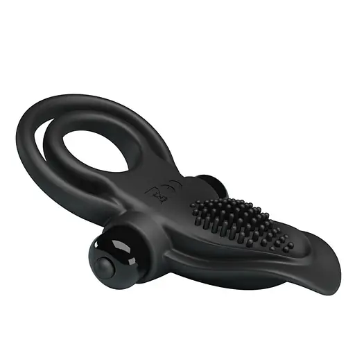 Эрекционное кольцо на пенис с вибрацией Pretty Love Vibro Penis Ring 11.3 см черный - фото 3