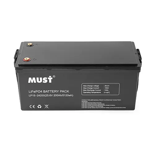 Аккумулятор Must LiFePO4 LP15-24200 25.6V 200Ah, 5,12kWh, BMS100A@4S - фото 2