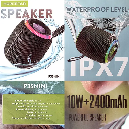 Портативная Bluetooth-колонка Hopestar P35 mini Черный - фото 3