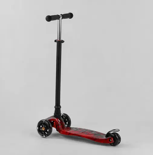 Самокат Maxi Best Scooter 59х14х27 см Чорно-червоний 000231469 - фото 3