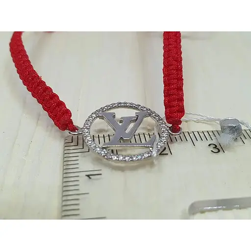 Браслет из текстиля Империя золота с серебряными вставками и фианитами. БС144С - фото 3