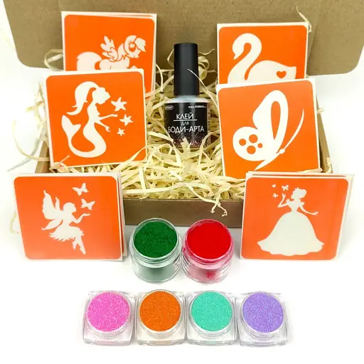 Набір для біо-тату Для дівчаток №1 - гліттер set-girls-1-glitter