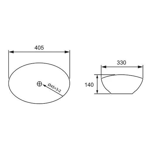 Умивальник Volle 40x33 13-01MBlack-180, Чорний матовий - фото 2