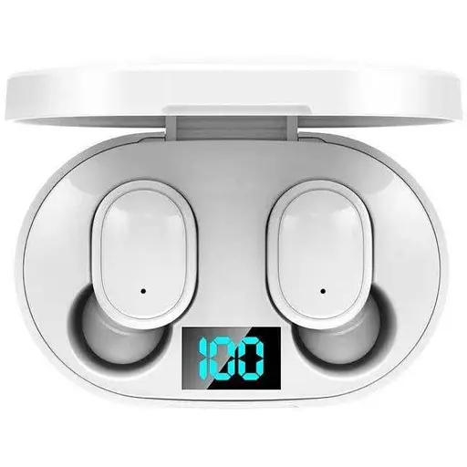 Бездротові навушники TWS E6S з LED-дисплеєм White (17633)