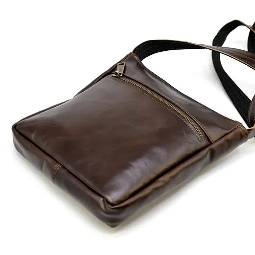 Чоловіча шкіряна сумка через плече TARWA 22х25.5х3.5 см sum0025362 - фото 7