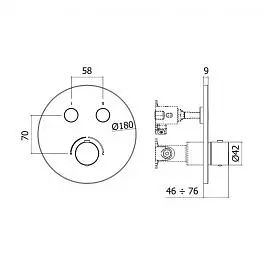 Смеситель для ванны/душа на 2 потребителя Paffoni Compact Box black matt CPM018NO, Черный матовый - фото 3