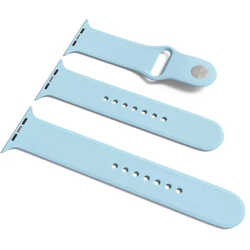 Силиконовый ремешок для Apple Watch Sport Band 38/40/41/42mm(ser.10) (S/M&M/L) 3pcs Голубой / Lilac Blue