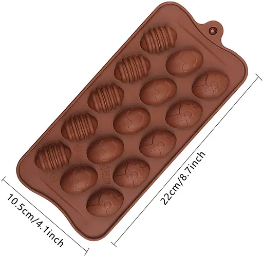 Силіконова форма на планшеті для цукерок, шоколаду, міні тортиків, желе та випічки "Пасхальні яйця", 15 комірок Зелений 88124 - фото 5