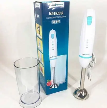 Блендер занурювальний Sea Breeze SB-092 нержавіюча насадка 300 Вт Білий - фото 4