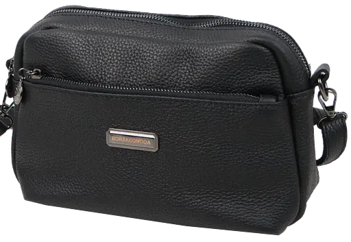 Женская кожаная сумка на плечо Borsacomoda черная sum0028725 - фото 2